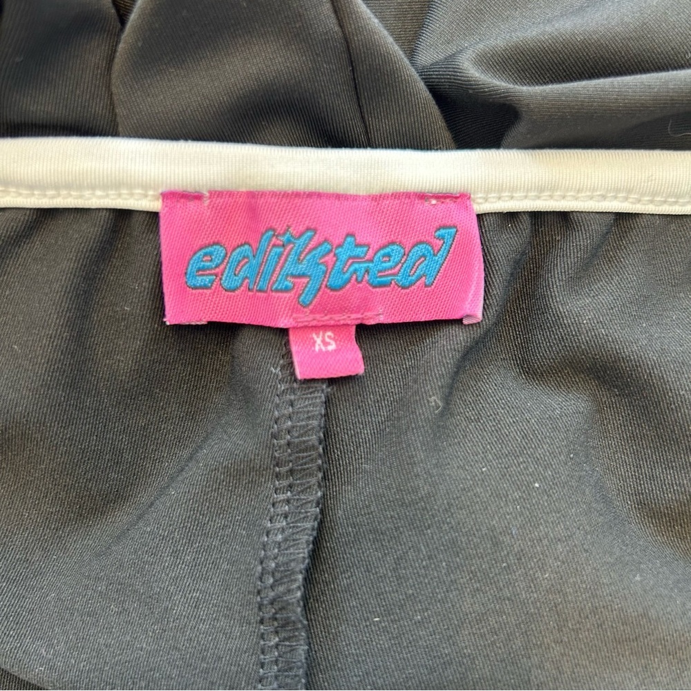 Edikted V Waist Flare Trousers in Black and White with Bow Detail, Size XS - Picture 11 of 13